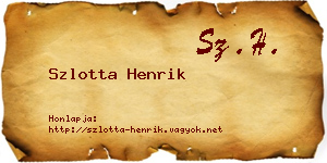 Szlotta Henrik névjegykártya